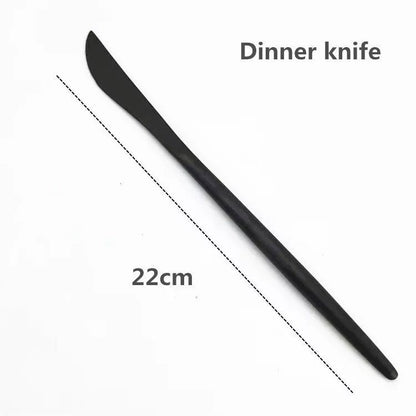 Stainless Steel Knife And Forks Black Tableware Set