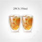 Heat resistant glass double coffee cup