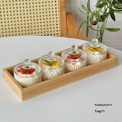 Glass Pudding Cup Set Ice Cream Cup Dessert Ice Cream