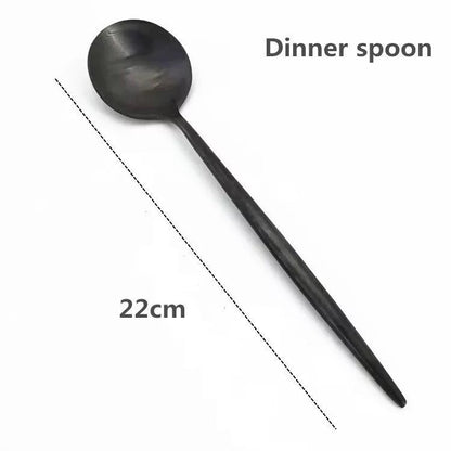 Stainless Steel Knife And Forks Black Tableware Set